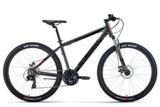 Велосипед 27,5" FORWARD APACHE 2.0 D (27,5" 21 ск.рост. 21") 2022, черный матовый/черный, RBK22FW273